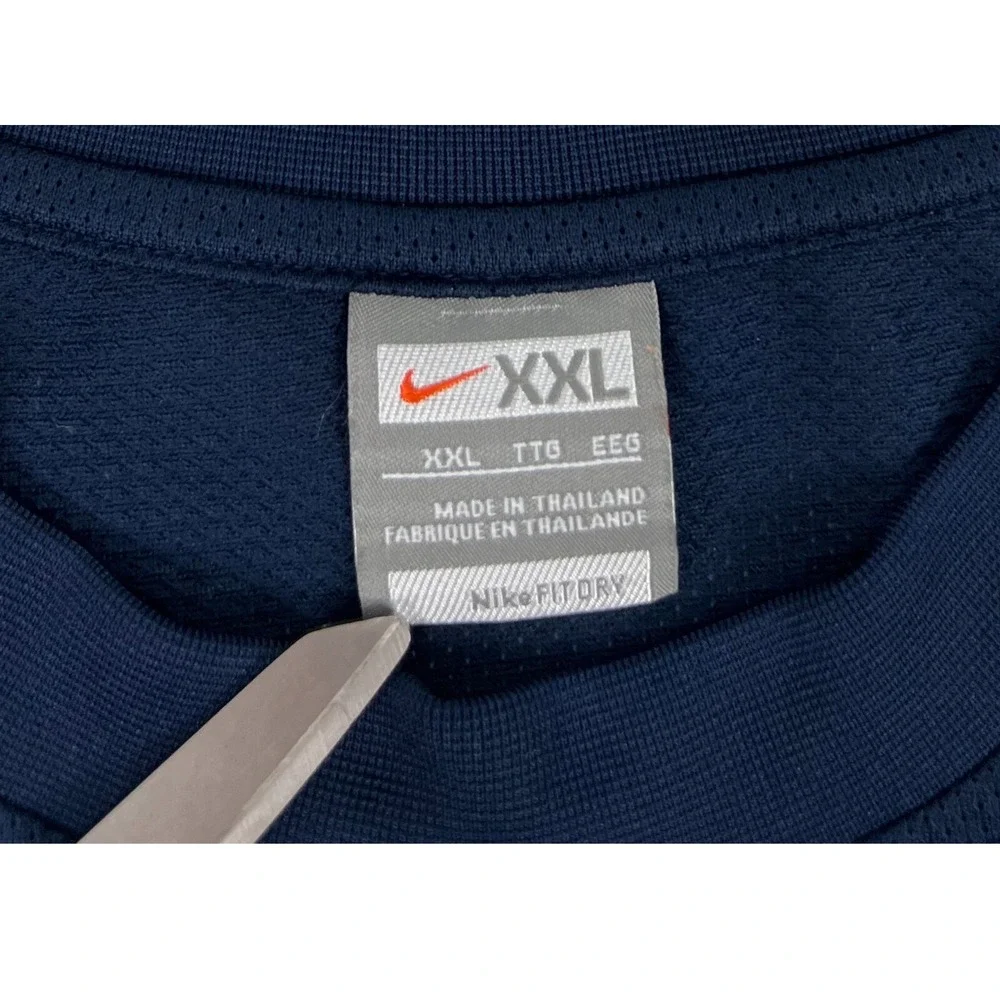 Nike Mens 2XL Shirt Sleeveless Center Swoosh Logo Blue Vintage Y2K EUC